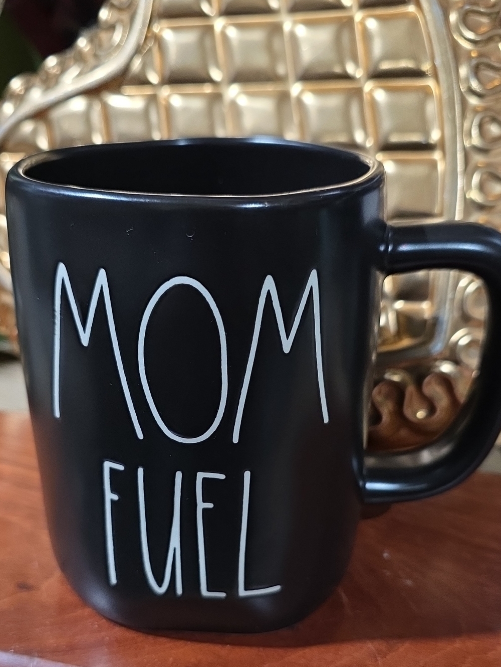 Rae Dunn Black "MOM FUEL" Ceramic Mug